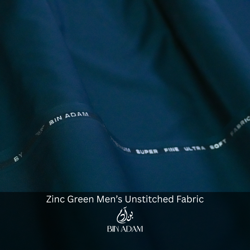 Zinc Green unstitched men’s salwar kameez fabric – Super Fine Ultra Soft premium wash and wear by Bin Adam Textiles